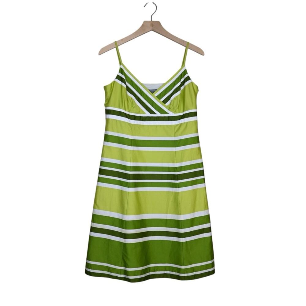 Ann Taylor Womens 8 Striped Spaghetti Strap Lined Dress - Picture 1 of 9